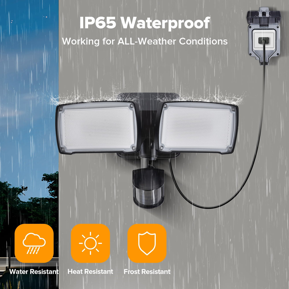 LUTEC 5000K daylight outdoor light brightens garages