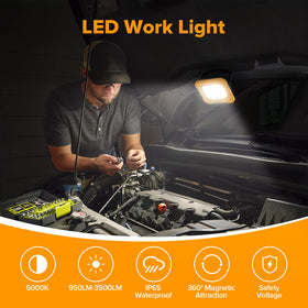 LUTEC 5000K flood light ideal for car repairs and workshops.