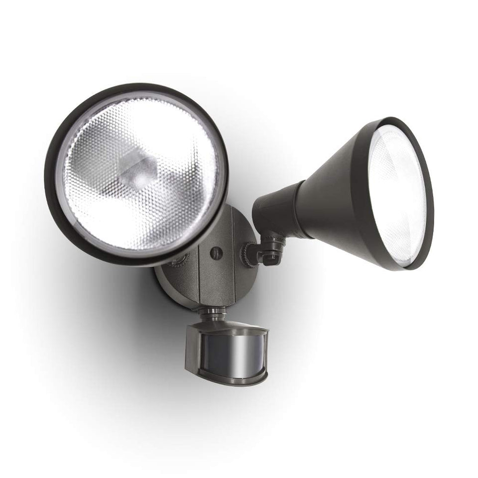 LUTEC 6211BZ-PIR23A front view with bronze outdoor housing for exterior lighting