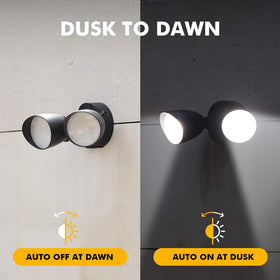 LUTEC 6222B-D2D dual-head flood light side view shows durable build
