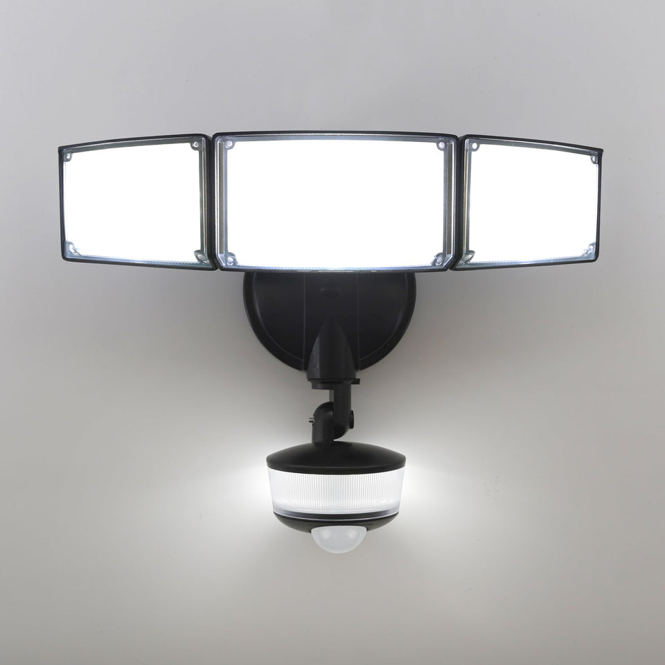 LUTEC 74W outdoor flood light with motion sensor for wide-area illumination.