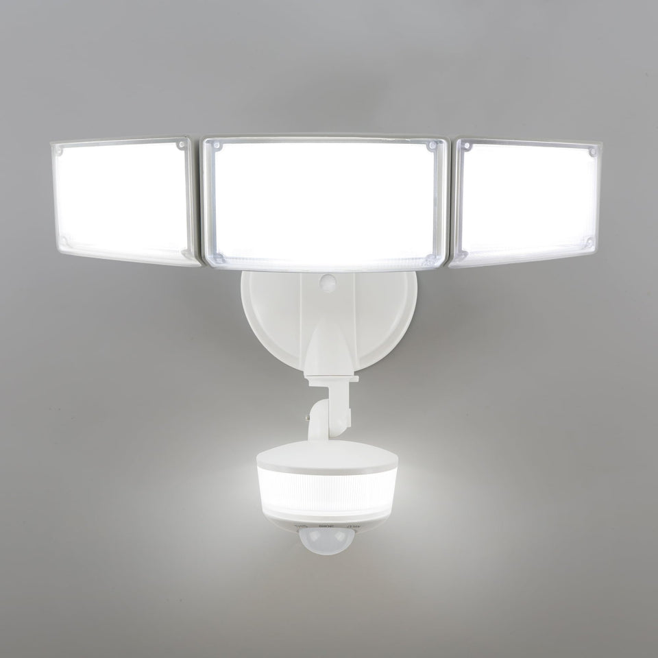 LUTEC 74W outdoor motion light with wide angle coverage for perimeter security