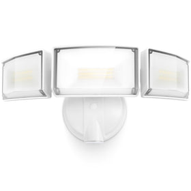 LUTEC 75W flood light front view for driveway lighting and enhanced security