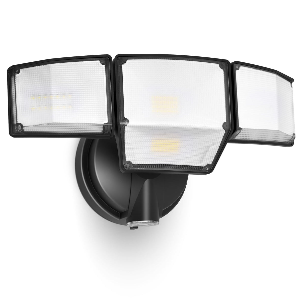 LUTEC 80W flood light front view showing bright 9000 lumens for clear night visibility