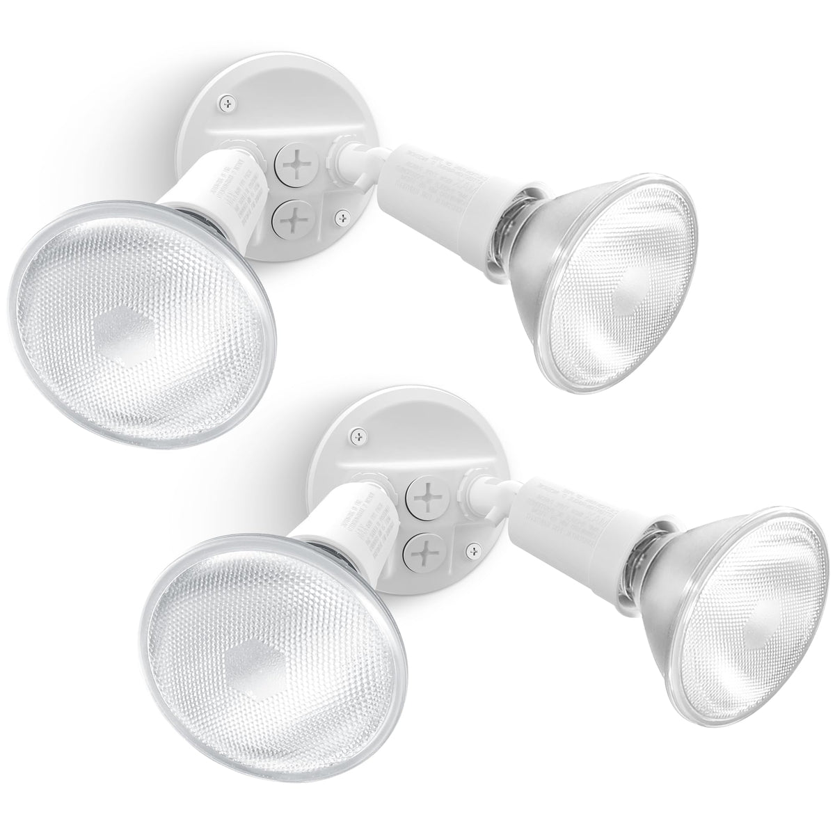 LUTEC adjustable twin par holder flood lights with dual heads for focused outdoor illumination.