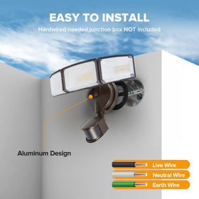 LUTEC aluminum body provides long-lasting reliability for outdoor spaces.