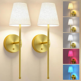 LUTEC battery-operated wall sconce mounted on wall for ambient lighting.