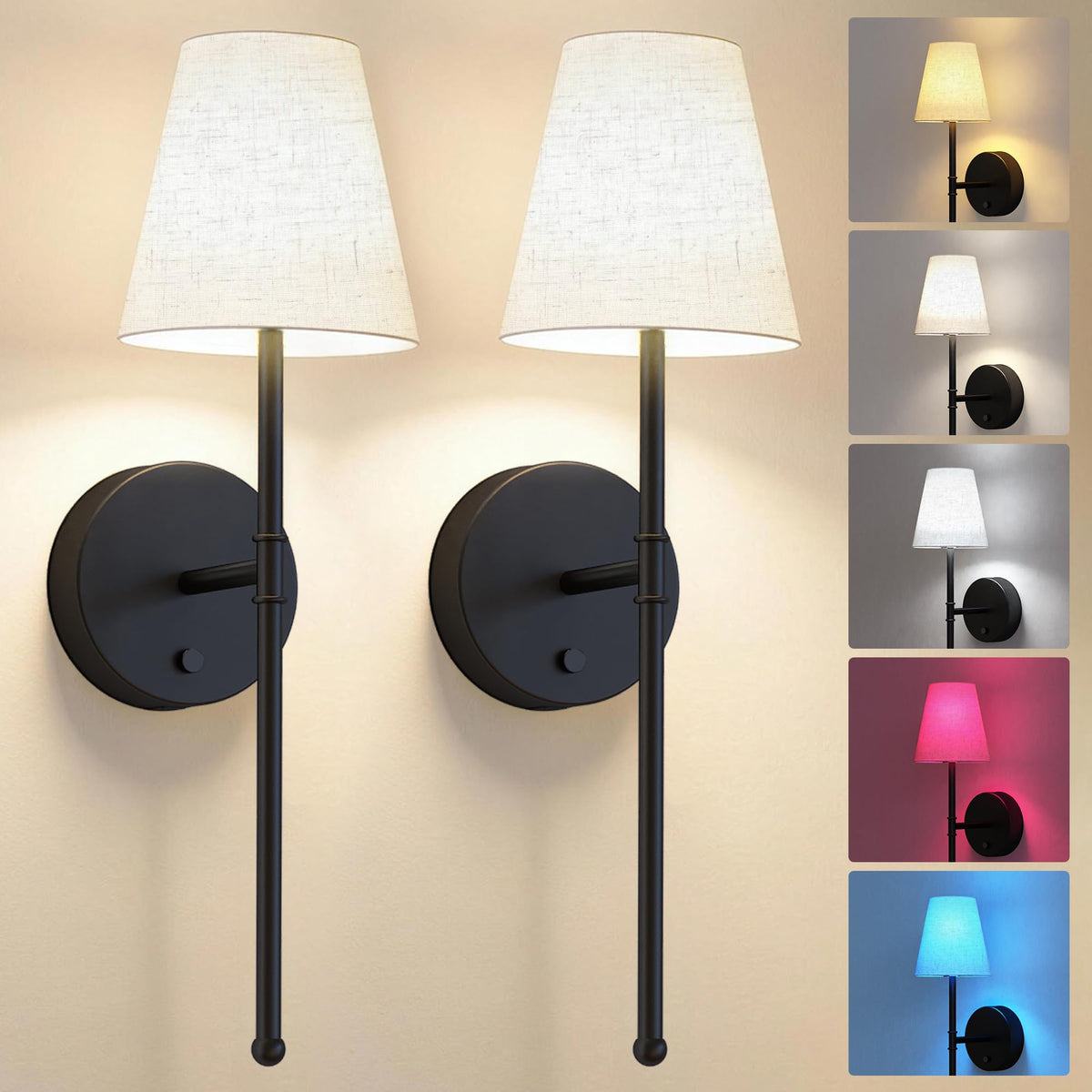 LUTEC battery-operated wall sconce set 2-pack with flexible mounting for ambient living spaces.