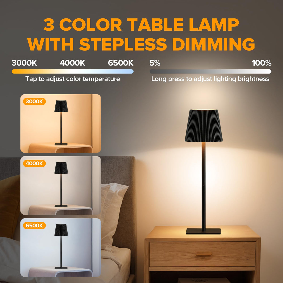 LUTEC lamp at 13.78 inches height for taller ambient lighting