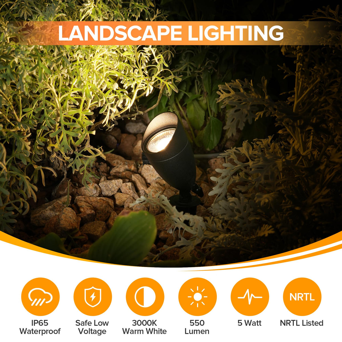 LUTEC die-cast aluminum outdoor spotlight showcasing weather resistance