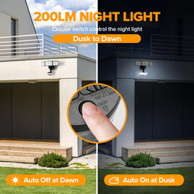 LUTEC dusk-to-dawn mode keeps areas lit automatically.