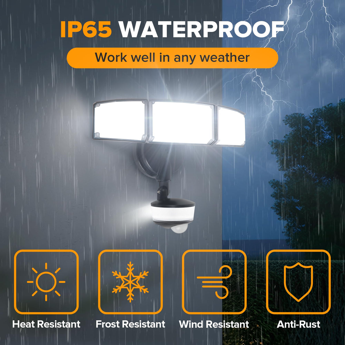 LUTEC four-mode settings for customizable security lighting.