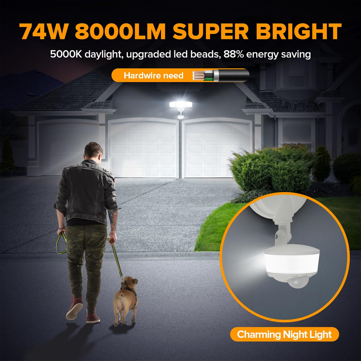LUTEC porch light with night light control improves nighttime visibility