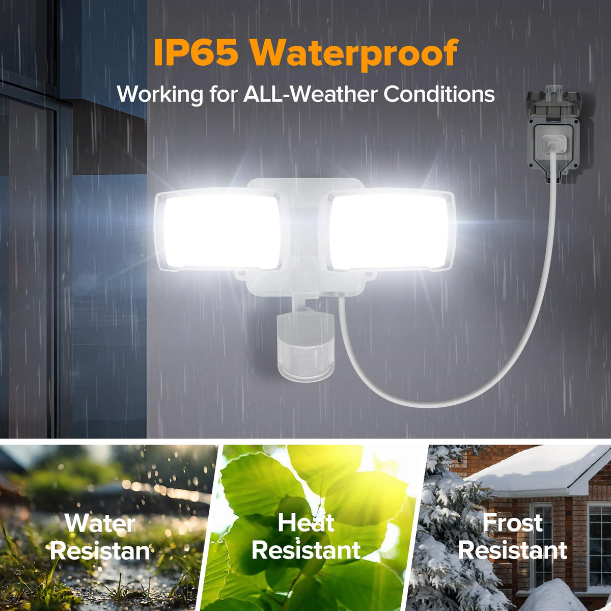 LUTEC IP65 waterproof outdoor light withstands rain and snow