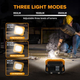 LUTEC light with stand and adjustable angle for precise task lighting.