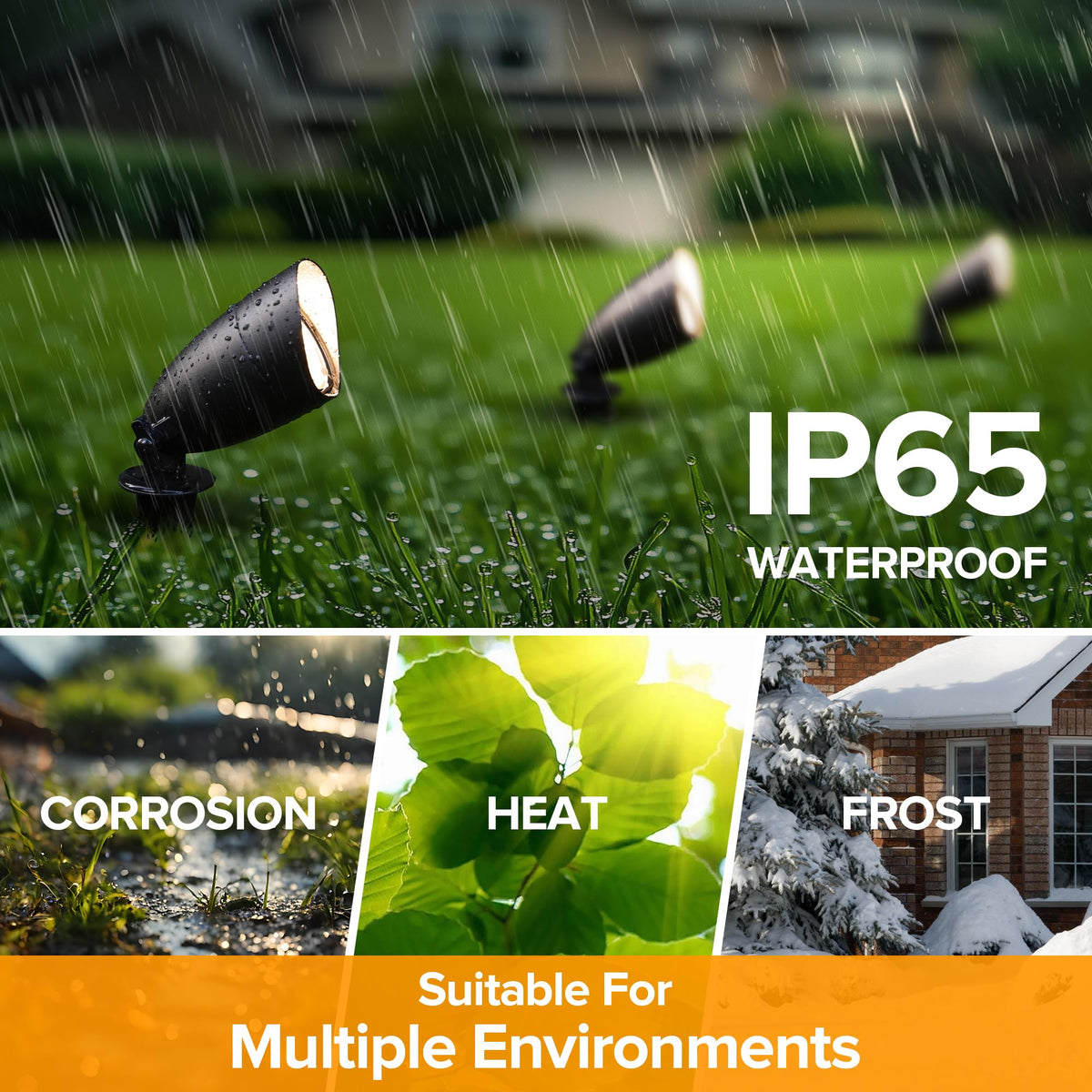 LUTEC lifetime support and warranty for outdoor spotlights.