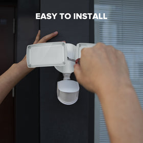 LUTEC motion-activated exterior light guides steps at night.