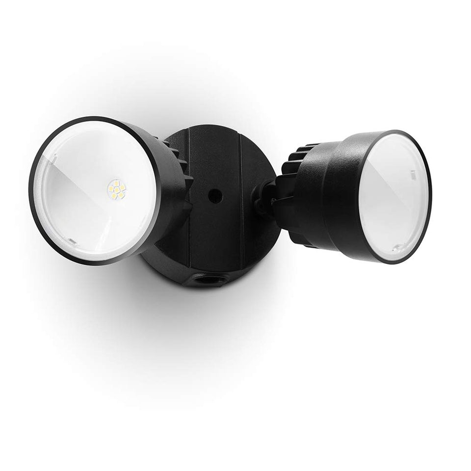 LUTEC P6221B dual-head floodlight front view for bright entry illumination.