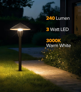LUTEC pathway light showing IP65 waterproof protection for rain resistance
