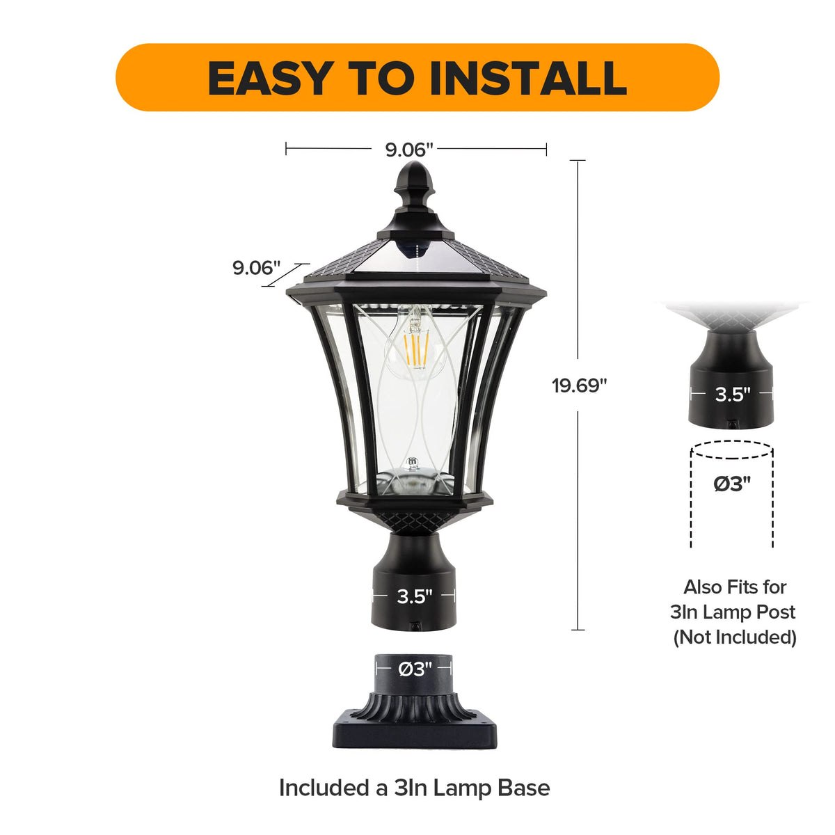 LUTEC pole or pier mount offers versatile installation options.