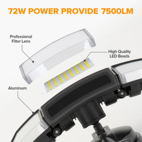 LUTEC porch garage driveway coverage with adjustable heads for targeted lighting.