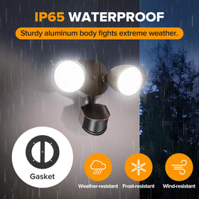 LUTEC security light with adjustable heads for customizable coverage.