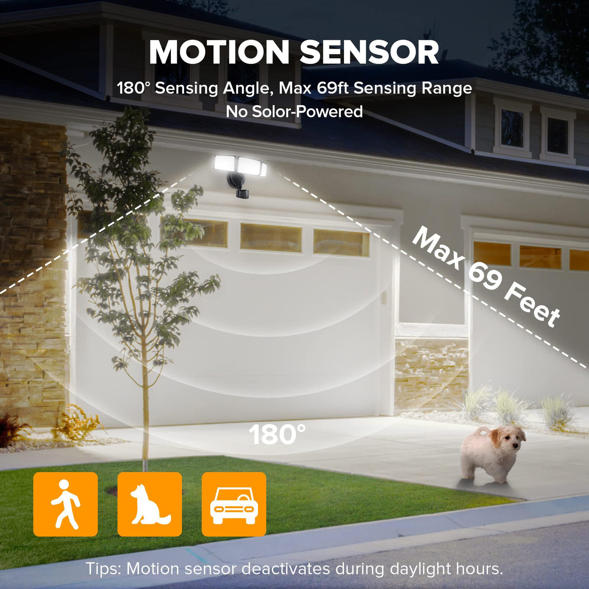 LUTEC aluminum IP65 housing highlights rugged weatherproof build for outdoor use.