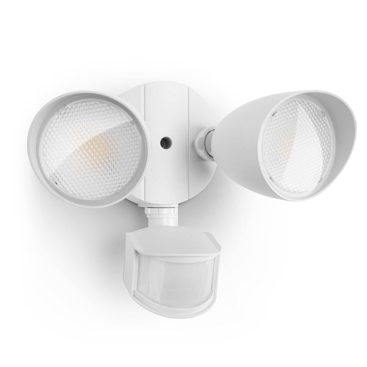 LUTEC security light front view showing broad porch illumination