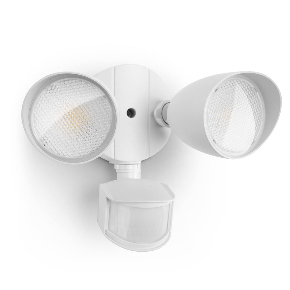 LUTEC security light front view showing broad porch illumination