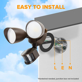 LUTEC security light in manual override mode for continuous operation.