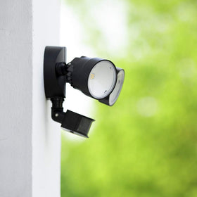 LUTEC Shrimp P6221B-PIR24 energy-efficient LED floodlight for exteriors.