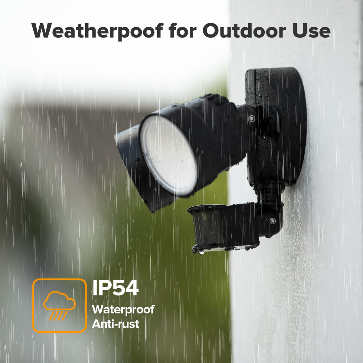 LUTEC Shrimp P6221B-PIR24 IP54 waterproof protection in harsh weather.