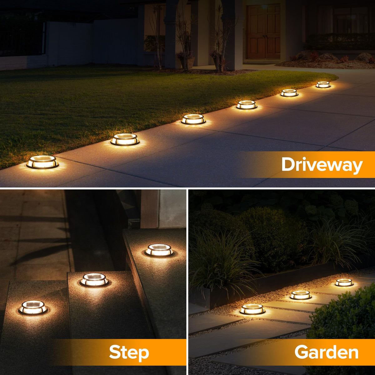LUTEC solar driveway light step marker for safety