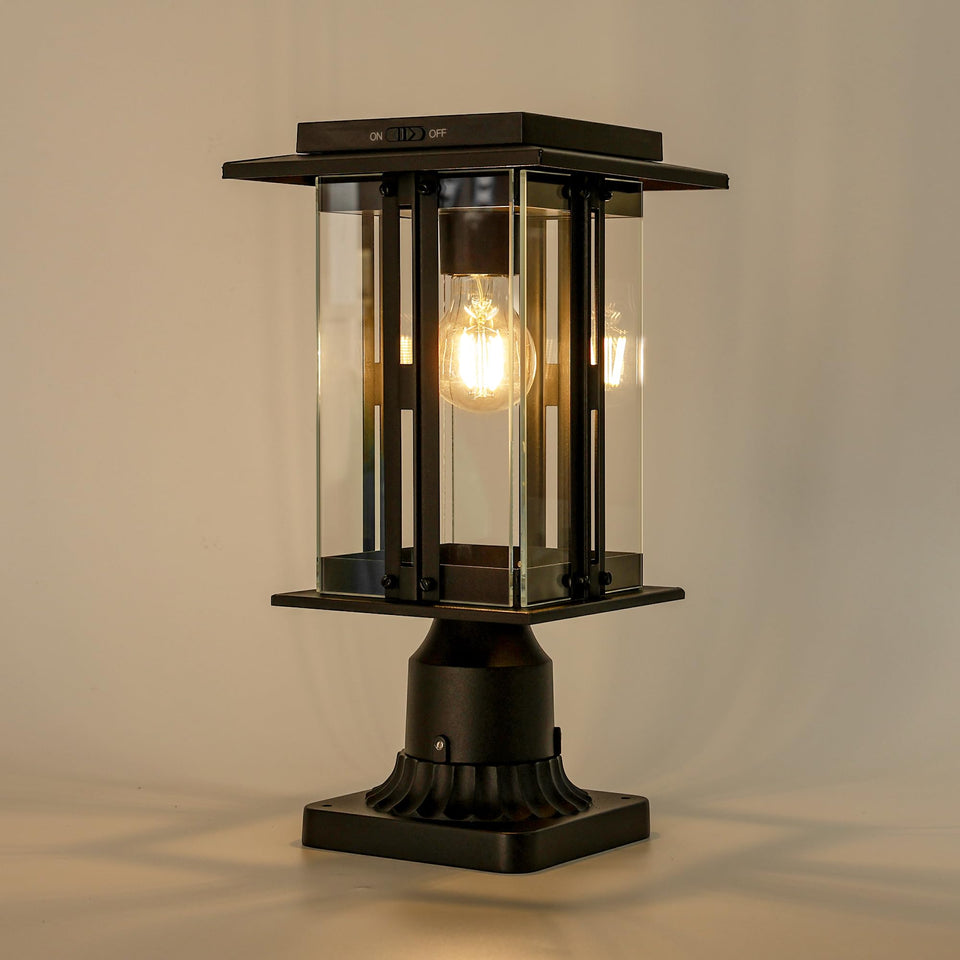 LUTEC solar lamp post light offers dusk-to-dawn outdoor illumination for pathways.