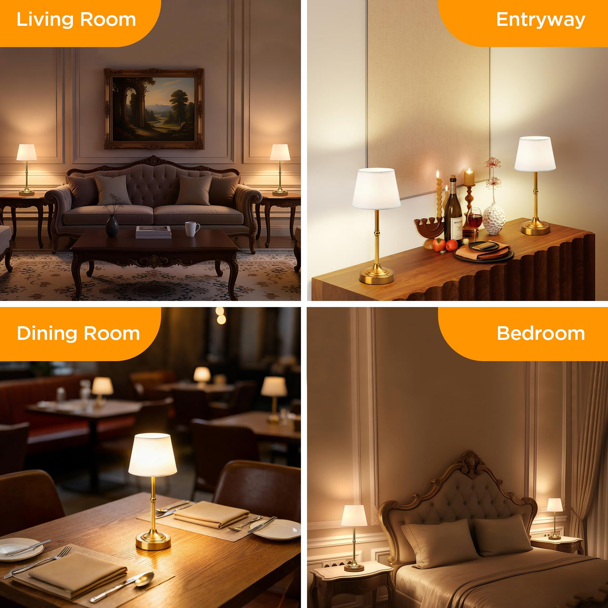 LUTEC table lamp with touch dimming control in action on a desk