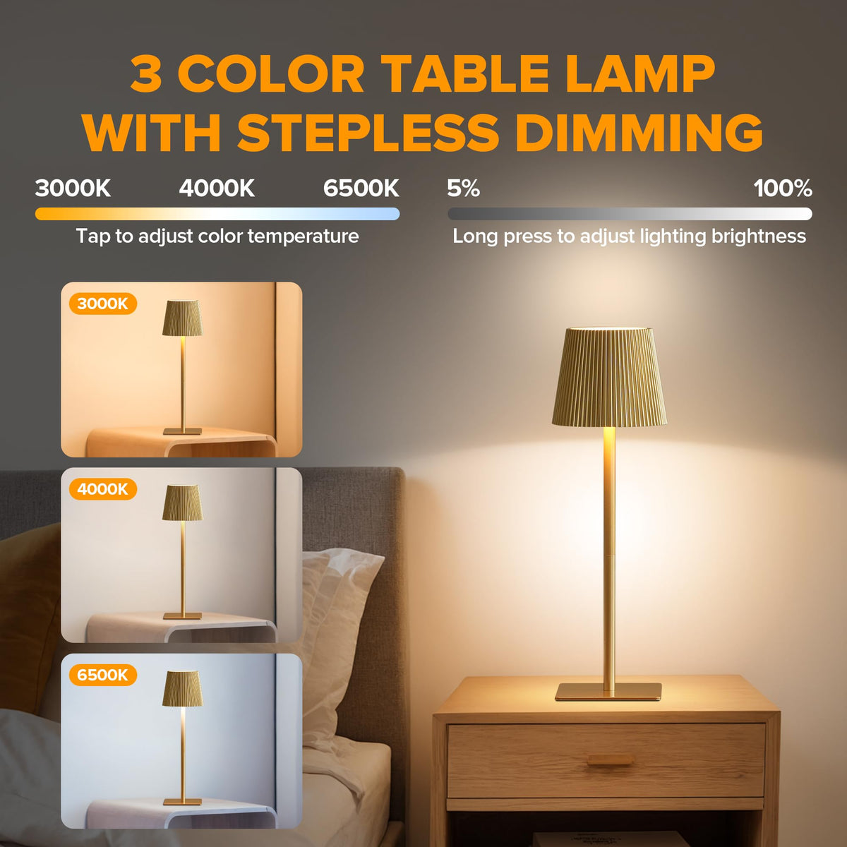 LUTEC two-height adjustable lamp shown at different heights.