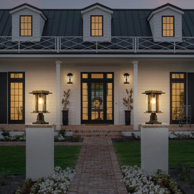 LUTEC weatherproof solar post light withstands outdoor conditions year-round.