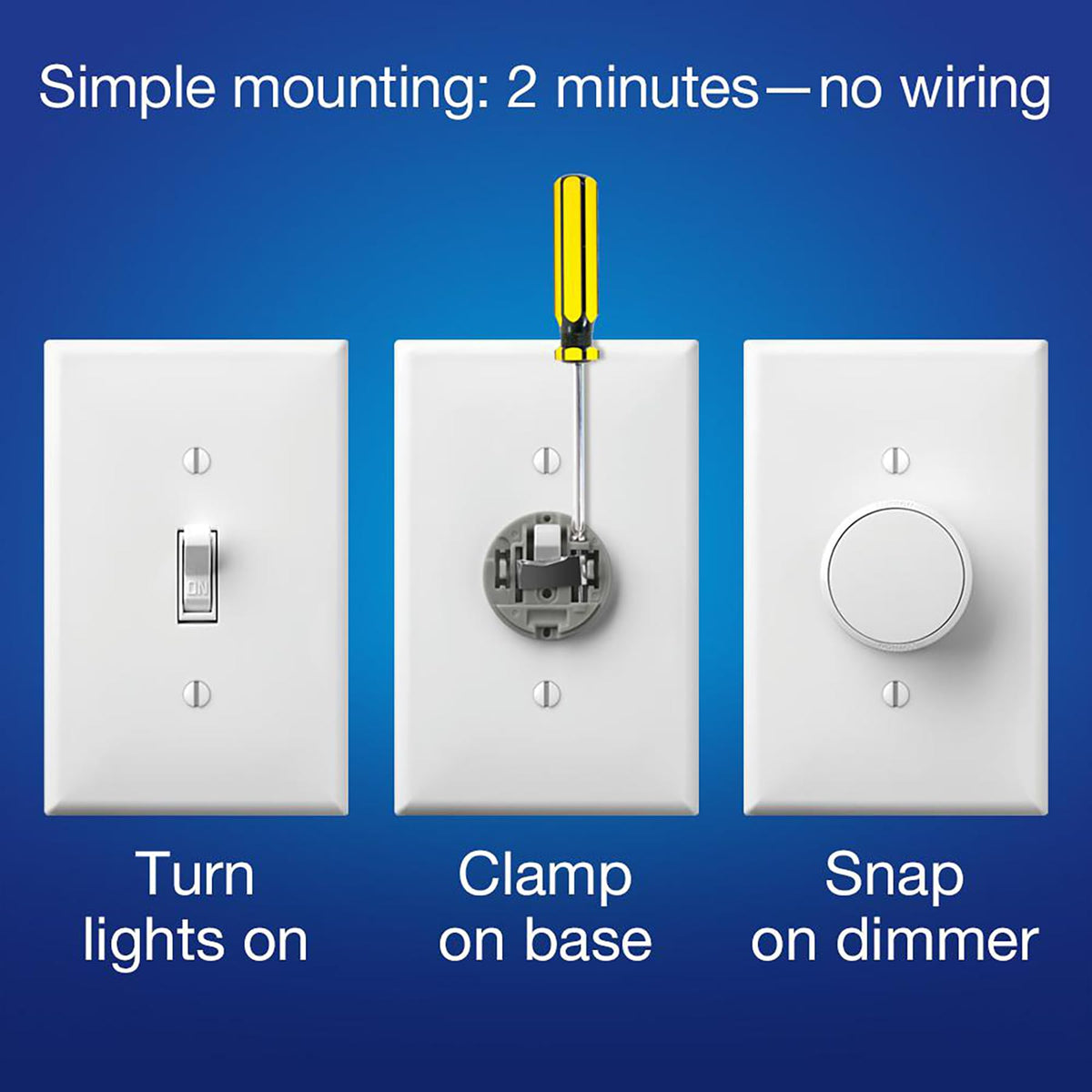 Close-up of dimmer control for linear brightness adjustment.
