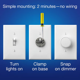 Close-up of dimmer control for linear brightness adjustment.