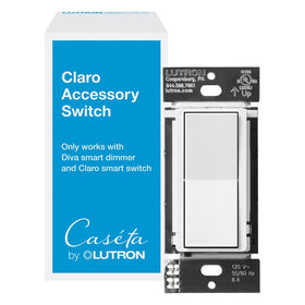 Lutron Caseta Claro accessory switch close-up for easy multi-location control