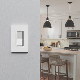 Caséta compatibility graphic with multiple dimmers and switches.