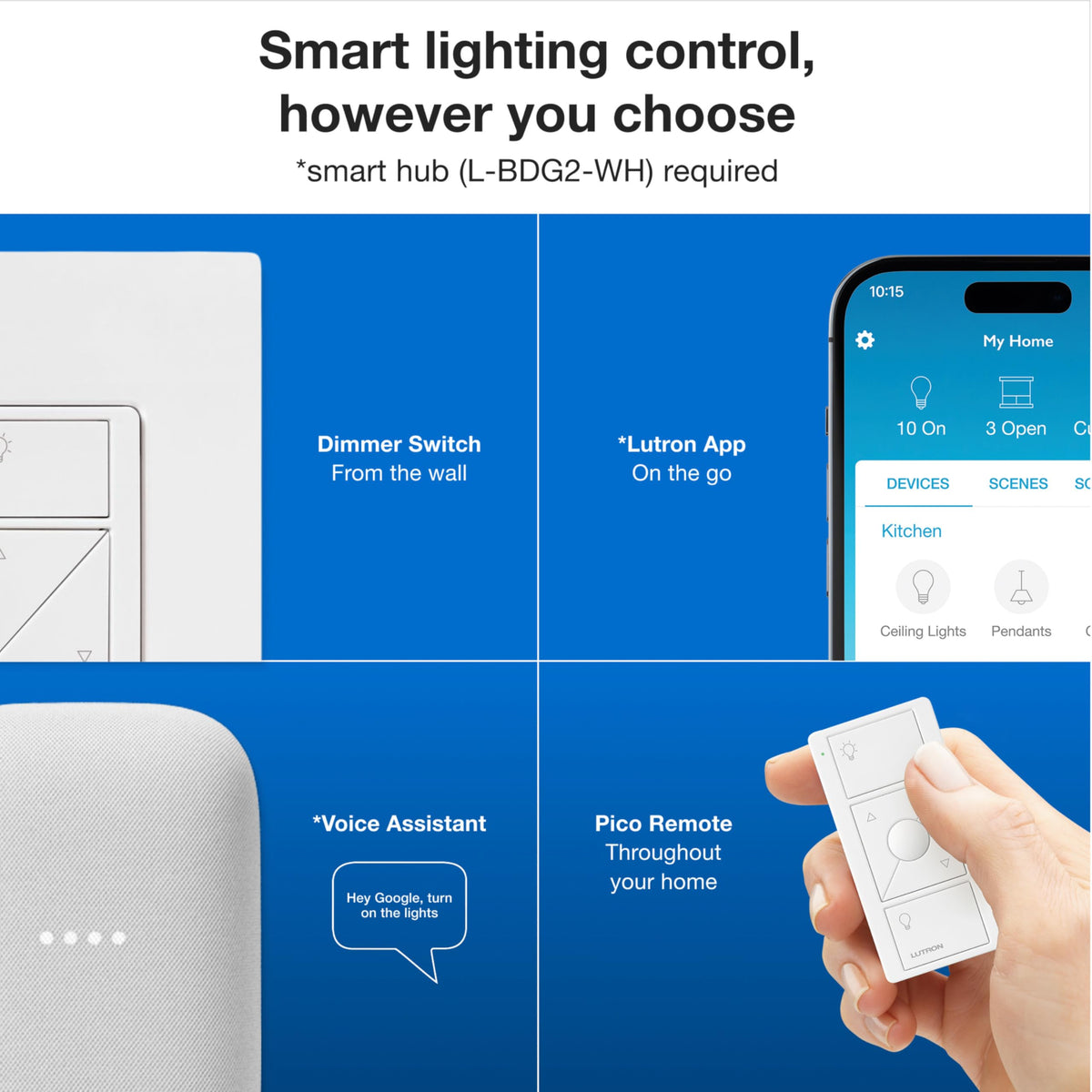 Lutron Caseta dimmer switch wall installation enables seamless, dimmable lighting.
