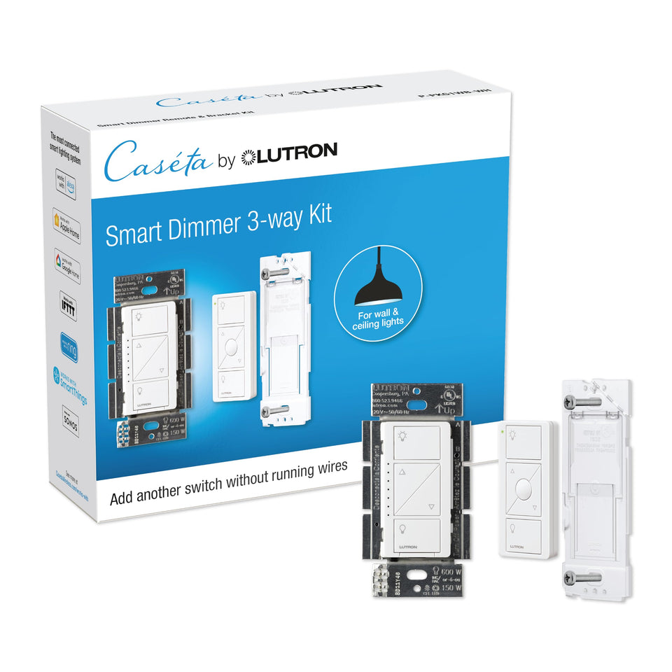 Lutron Caseta dimmer kit front view for versatile room lighting control