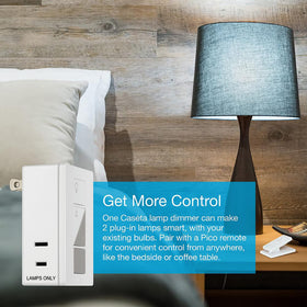 Plug-in dimmer manages LED and incandescent bulbs for mood lighting