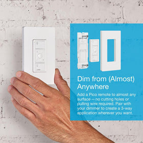 Pico remote paired with Lutron Caseta ELV+ dimmer for wireless operation