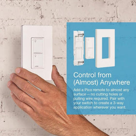 Lutron Caseta switch showing multiple load types for versatile lighting