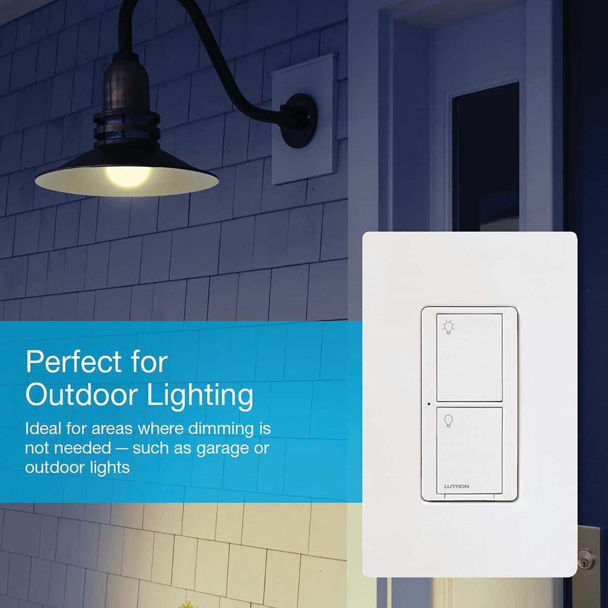 Caseta switch with Pico remote for wireless, flexible control