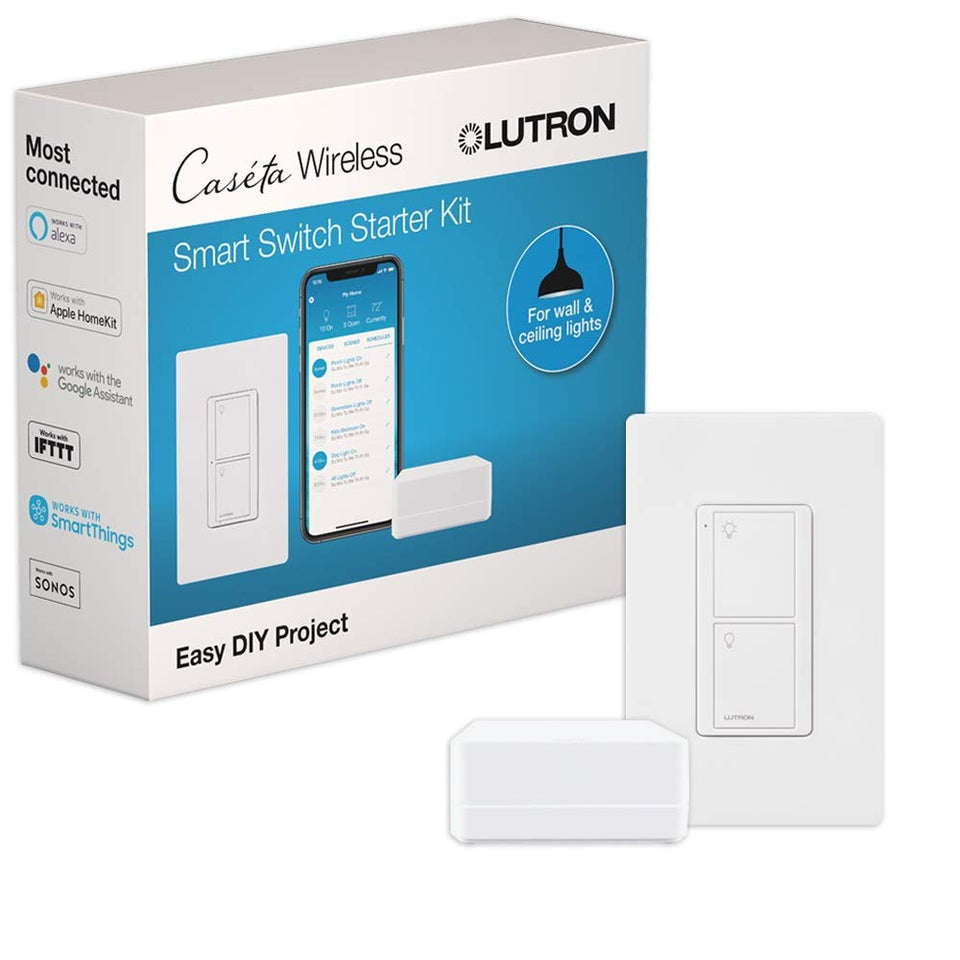 Lutron Caseta original switch front view showing simple smart lighting control