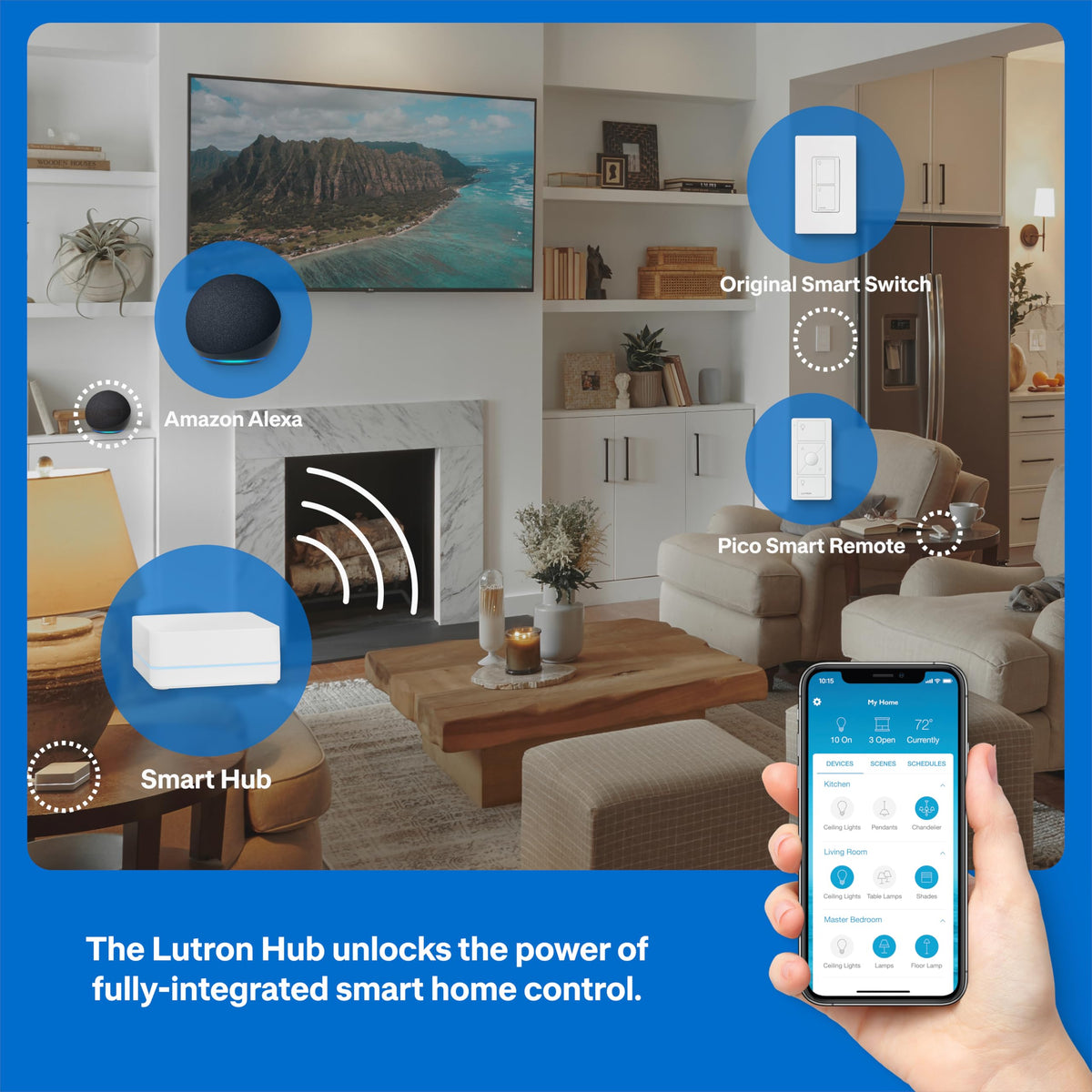 Caseta Pico remote handheld for convenient wireless control