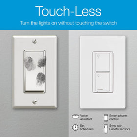 Pico remote wall-mount showing quick on/off control for lights.